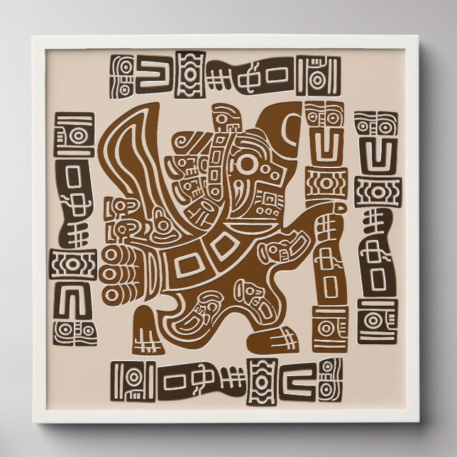 Aztec Eagle Warrior Tribal Ancient Art Peel And Stick Photo Tile (Front Set)