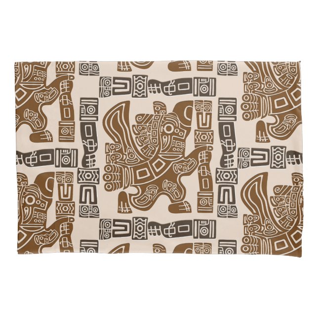 Aztec Eagle Warrior Tribal Ancient Art Pillow Case (Front)