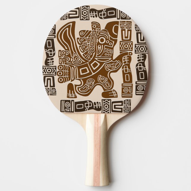 Aztec Eagle Warrior Tribal Ancient Art Ping Pong Paddle (Front)
