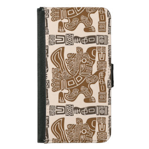 Aztec Eagle Warrior Tribal Ancient Art Samsung Galaxy S5 Wallet Case