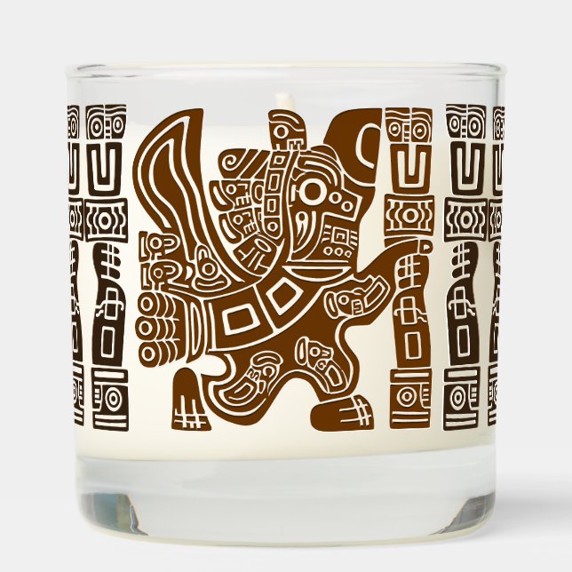 Aztec Eagle Warrior Tribal Ancient Art Scented Candle (Right)