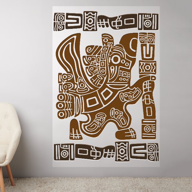 Aztec Eagle Warrior Tribal Ancient Art Wall Decal (Living Room 2)