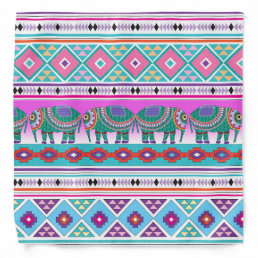 Aztec Elephants Tribal Pattern Cool Bandana