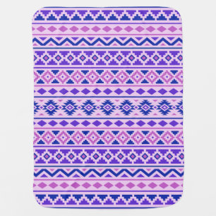 Aztec Essence II Horizontal Ptn Pinks Blue Purple Swaddle Blanket