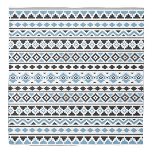 Aztec Essence II Ptn Black White Blue Duvet Cover