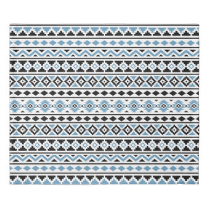 Aztec Essence II Ptn Black White Blue Duvet Cover