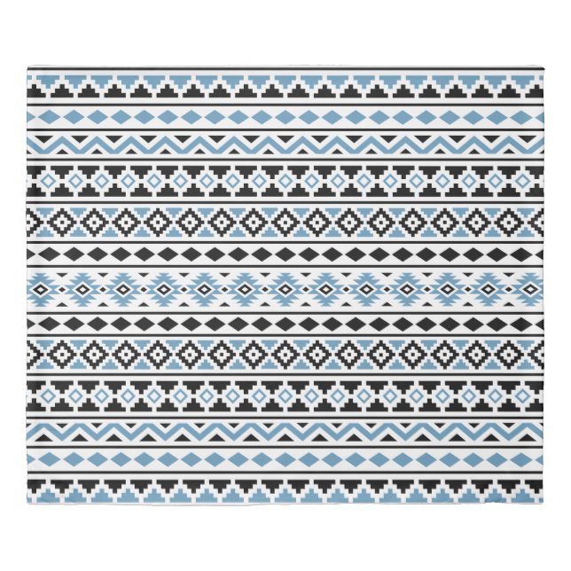 Aztec Essence II Ptn Black White Blue Duvet Cover (Front)