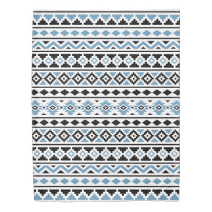 Aztec Essence II Ptn Black White Blue Duvet Cover