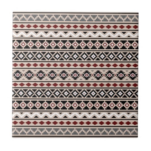 Aztec Essence II Ptn Black White Gray Red Sand Ceramic Tile