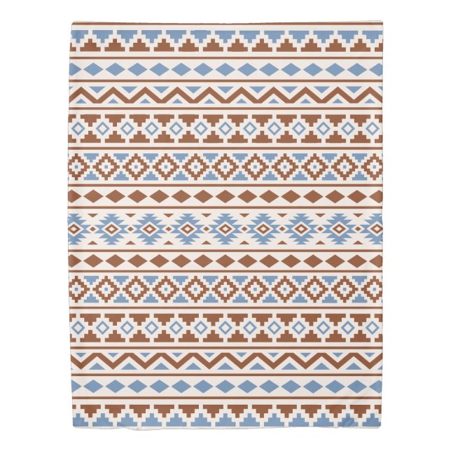 Aztec Essence II Ptn Blue Rust Cream Duvet Cover (Front)