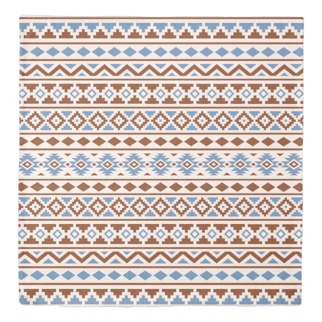 Aztec Essence II Ptn Blue Rust Cream Duvet Cover (Front)