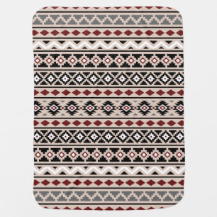 Aztec Essence II Ptn (H) Black White Grey Red Sand Swaddle Blanket