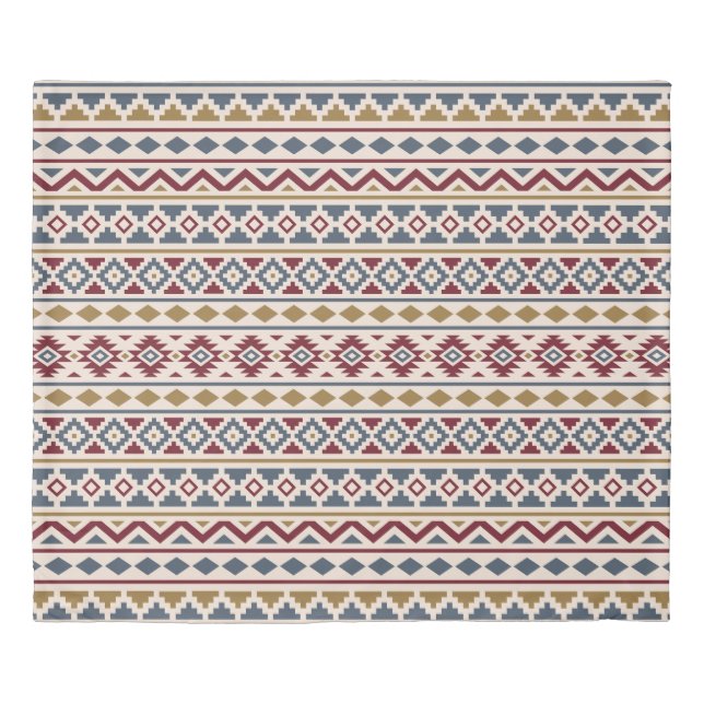 Aztec Essence II Ptn Red Blue Gold Cream Duvet Cover (Front)