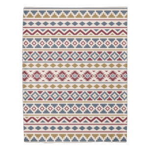 Aztec Essence II Ptn Red Blue Gold Cream Duvet Cover