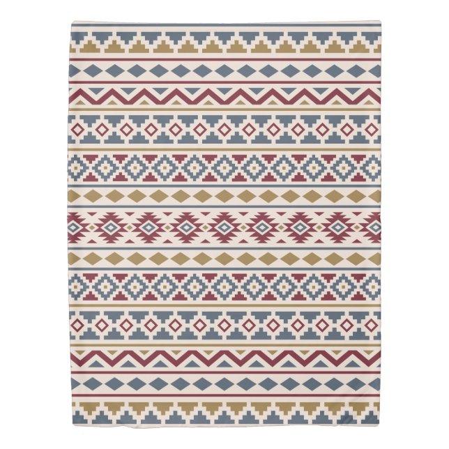 Aztec Essence II Ptn Red Blue Gold Cream Duvet Cover (Front)