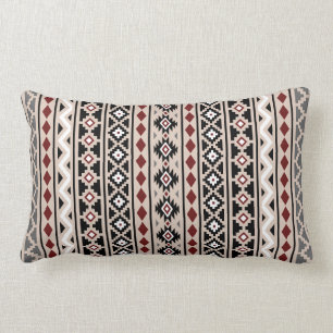 Aztec Essence II Ptn (V) Black White Grey Red Sand Lumbar Pillow