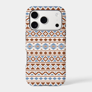 Aztec Essence Pattern II Rust Blue Cream iPhone 17 Pro Case
