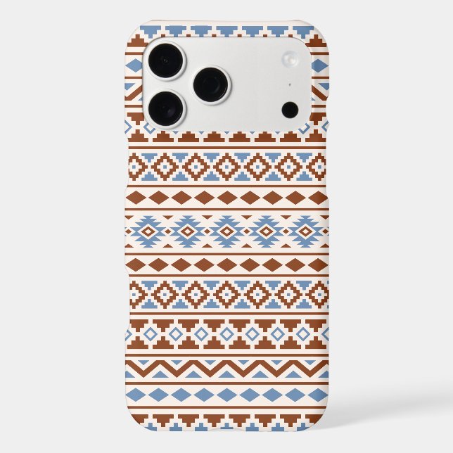 Aztec Essence Pattern II Rust Blue Cream iPhone Case (Back)