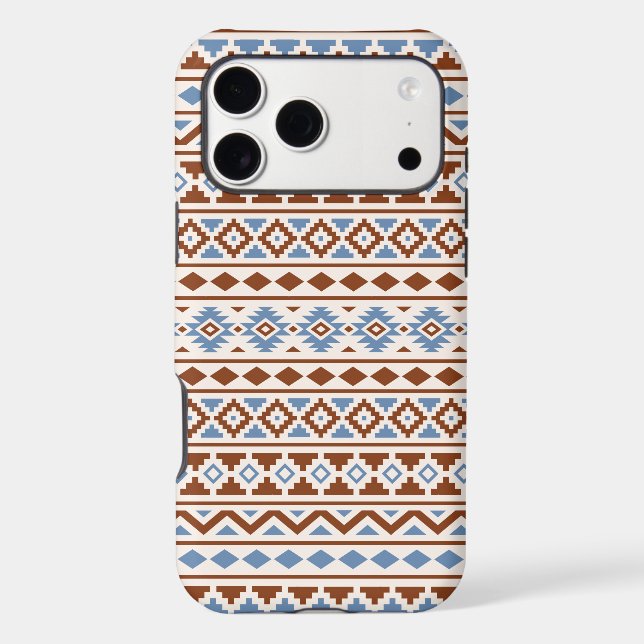 Aztec Essence Pattern II Rust Blue Cream iPhone Case (Back)