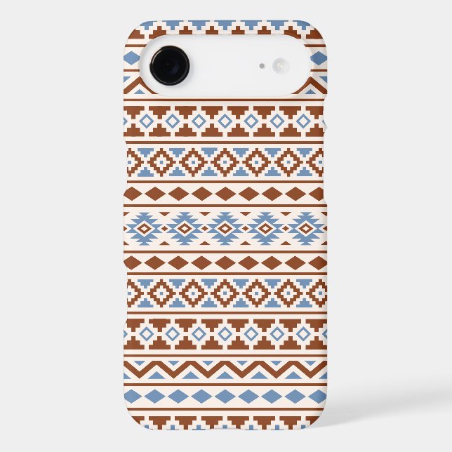 Aztec Essence Pattern II Rust Blue Cream iPhone Case (Back)