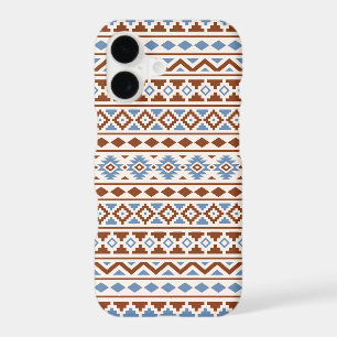Aztec Essence Pattern II Rust Blue Cream iPhone 17 Case