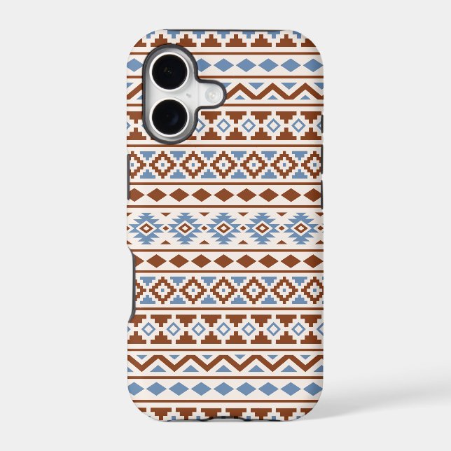 Aztec Essence Pattern II Rust Blue Cream Iphone Case (Back)
