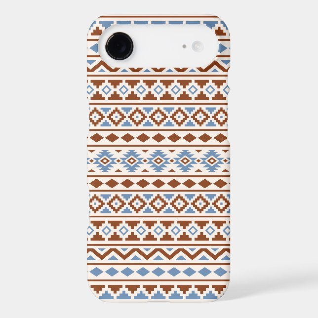Aztec Essence Pattern II Rust Blue Cream iPhone Case (Back)