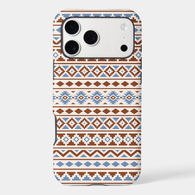 Aztec Essence Pattern II Rust Blue Cream Iphone Case (Back)