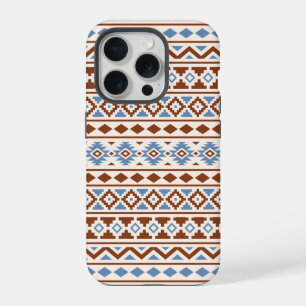 Aztec Essence Pattern II Rust Blue Cream iPhone 15 Pro Case