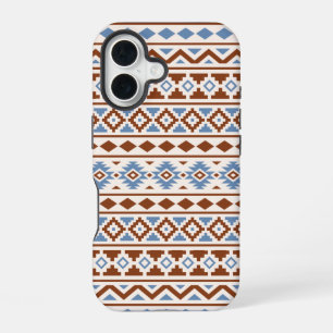 Aztec Essence Pattern II Rust Blue Cream iPhone 16 Case