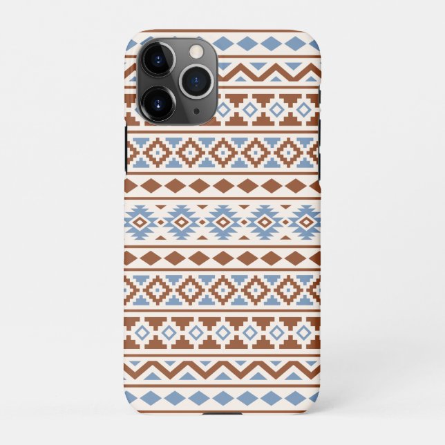 Aztec Essence Pattern II Rust Blue Cream iPhone Case (Back)
