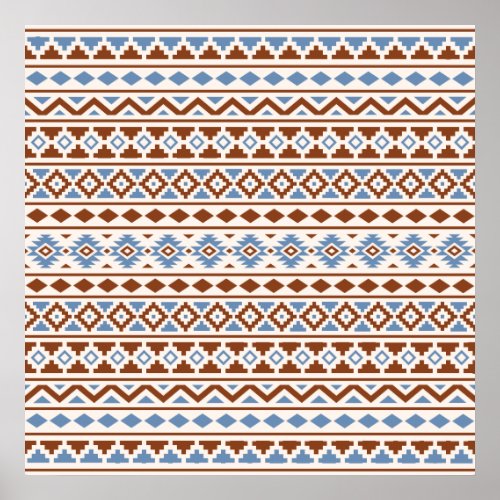 Aztec Essence Pattern II Rust Blue Cream Poster