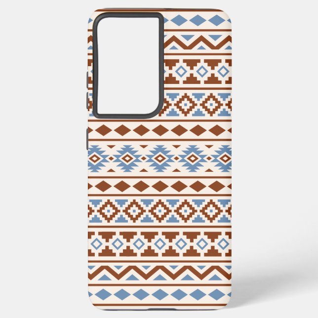 Aztec Essence Pattern II Rust Blue Cream Samsung Galaxy Case (Back)