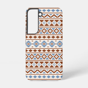 Aztec Essence Pattern II Rust Blue Cream Samsung Galaxy S22 Case
