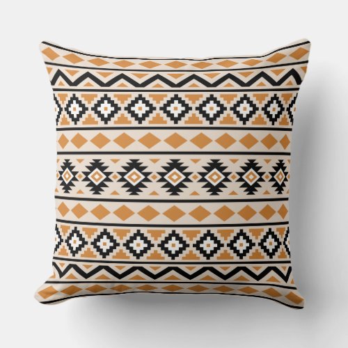 Aztec Essence Ptn III BW Cream Orange Throw Pillow