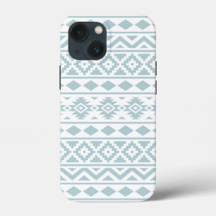 Aztec Essence Ptn III Duck Egg Blue on White iPhone 13 Mini Case