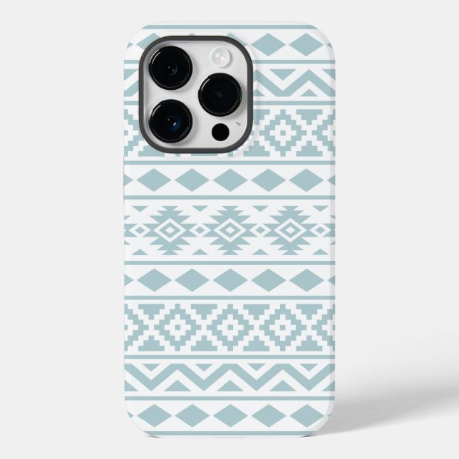 Aztec Essence Ptn III Duck Egg Blue on White Case-Mate iPhone Case (Back)
