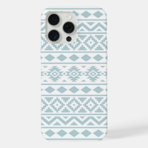 Aztec Essence Ptn III Duck Egg Blue on White iPhone 15 Pro Max Case