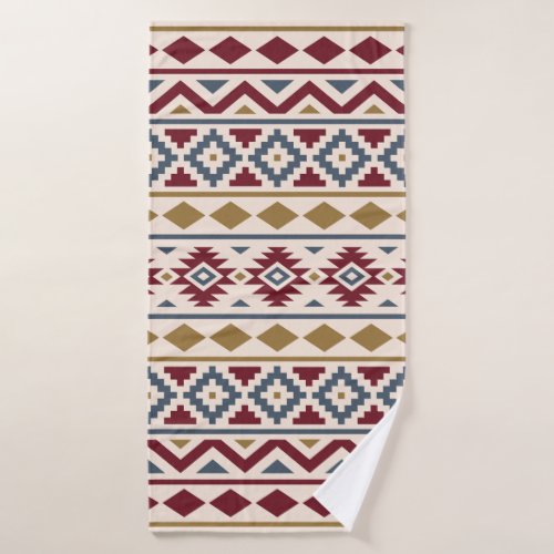 Aztec Essence Ptn III Red Gold Blue Cream Bath Towel