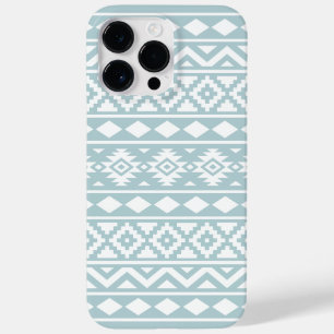 Aztec Essence Ptn III White on Duck Egg Blue Case-Mate iPhone 14 Pro Max Case