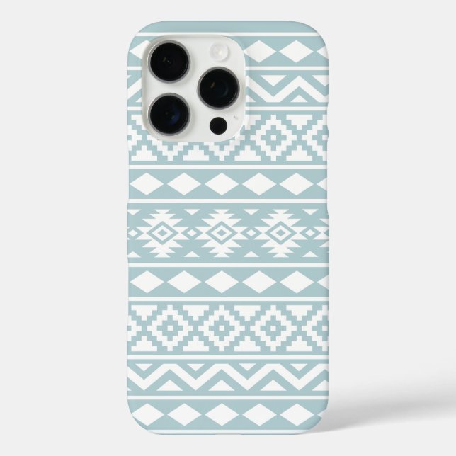 Aztec Essence Ptn III White on Duck Egg Blue Case-Mate iPhone Case (Back)