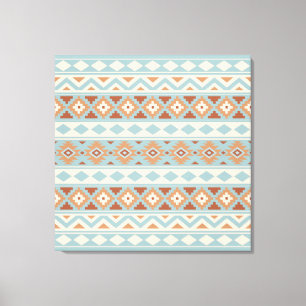 Aztec Essence Ptn IIIb Blue Cream Terracottas Canvas Print
