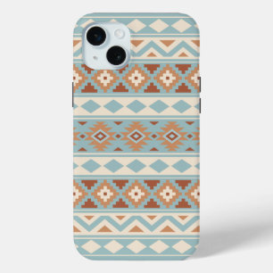 Aztec Essence Ptn IIIb Blue Cream Terracottas iPhone 15 Plus Case