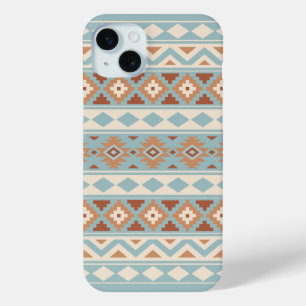 Aztec Essence Ptn IIIb Blue Cream Terracottas iPhone 15 Plus Case