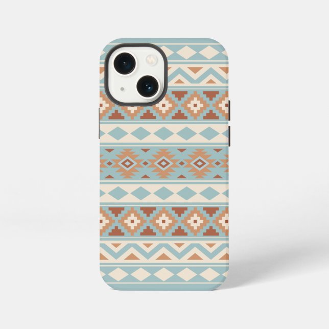 Aztec Essence Ptn IIIb Blue Cream Terracottas iPhone Case (Back)