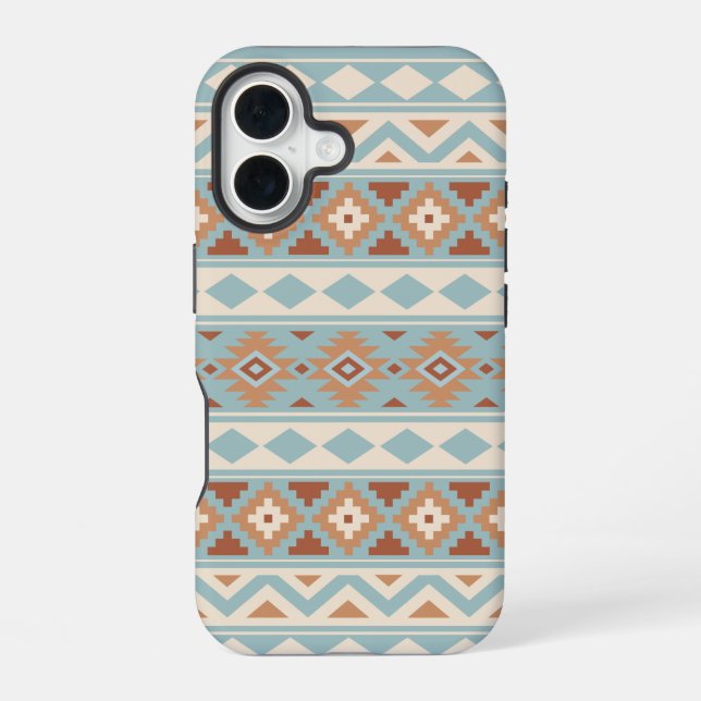 Aztec Essence Ptn IIIb Blue Cream Terracottas iPhone Case (Back)