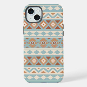 Aztec Essence Ptn IIIb Blue Cream Terracottas iPhone 15 Plus Case
