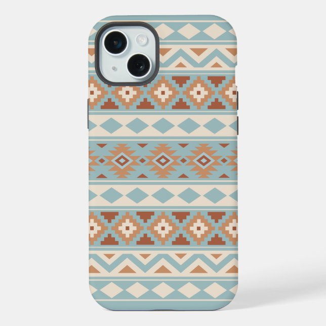 Aztec Essence Ptn IIIb Blue Cream Terracottas iPhone Case (Back)