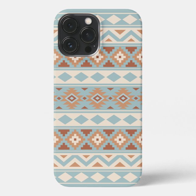 Aztec Essence Ptn IIIb Blue Cream Terracottas iPhone Case (Back)