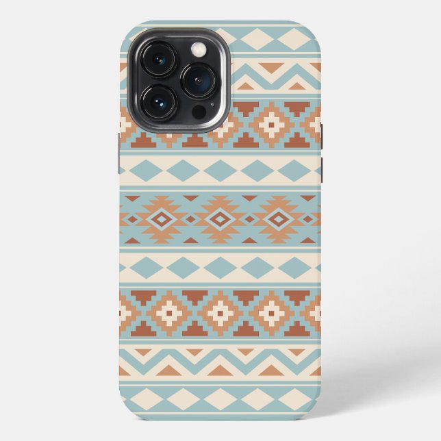 Aztec Essence Ptn IIIb Blue Cream Terracottas iPhone Case (Back)